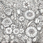 Bloemen Kleurboek - Bloemen Kleurplaten - Volwassenen En Kinderen Bloemboeketten - Kleurboek Natuur Wilde Bloemen - 21,59 x 21,59 cm - 40 Kleurplaten