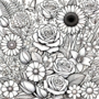 Bloemen Kleurboek - Bloemen Kleurplaten - Volwassenen En Kinderen Bloemboeketten - Kleurboek Natuur Wilde Bloemen - 21,59 x 21,59 cm - 40 Kleurplaten