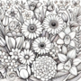 Bloemen Kleurboek - Bloemen Kleurplaten - Volwassenen En Kinderen Bloemboeketten - Kleurboek Natuur Wilde Bloemen - 21,59 x 21,59 cm - 40 Kleurplaten
