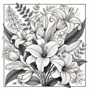 Bloemen Kleurboek - Bloemen Kleurplaten - Volwassenen En Kinderen Bloemboeketten - Kleurboek Natuur Wilde Bloemen - 21,59 x 21,59 cm - 40 Kleurplaten