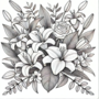 Bloemen Kleurboek - Bloemen Kleurplaten - Volwassenen En Kinderen Bloemboeketten - Kleurboek Natuur Wilde Bloemen - 21,59 x 21,59 cm - 40 Kleurplaten