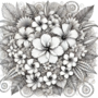 Bloemen Kleurboek - Bloemen Kleurplaten - Volwassenen En Kinderen Bloemboeketten - Kleurboek Natuur Wilde Bloemen - 21,59 x 21,59 cm - 40 Kleurplaten