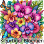 Bloemen Kleurboek - Bloemen Kleurplaten - Volwassenen En Kinderen Bloemboeketten - Kleurboek Natuur Wilde Bloemen - 21,59 x 21,59 cm - 40 Kleurplaten