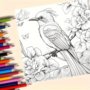 Kleurboek vogels en bloemen  Natuur kleurboek  Kleurboek natuur  Creatief Kleurboek Natuur  Vogel kleurboek - Kinderen en Volwassenen - Colorbook Birds And Flowers - 20x20cm - 20 Tekeningen