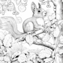 Kleurboek Eekhoorns  Natuur Kleurboek  Creatief Kleurboek Natuur  Eekhoorn Kleurboek  Kinderen en Volwassenen  Colorbook Squirrels  20x20cm  20 Tekeningen