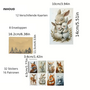 Bosdieren Kaarten  Kaarten Set bosdieren  Wenskaarten Bosdieren  Incl. Kraft Enveloppen Bosprint  Scrapbooking  Bos Thema - Enveloppen met bospatroon  Decoratieve Stickers Bosdieren - 52delig