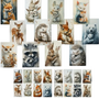 Bosdieren Kaarten  Kaarten Set bosdieren  Wenskaarten Bosdieren  Incl. Kraft Enveloppen Bosprint  Scrapbooking  Bos Thema - Enveloppen met bospatroon  Decoratieve Stickers Bosdieren - 52delig