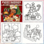 Fuzzy Buddies Kleurboek - BOGIKI Kleurboek - Gezellige Kleurplaten -  Kleurboek Volwassenen & Tieners - Knus Ontspannings Kleurboek - Dierenpersonages - 40 Lieve Kleurplaten - 22x22cm - Incl. 1 alcoholmarker