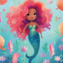 Kleurboek Zeemeerminnen  Zeemeermin Oceaan Thema  Kleurboek Voor Volwassenen En Kinderen  Schattige Illustraties - Zeemeermin Kleurplaten - Oceaan Avonturen - Zeedieren - 20x20cm - 22 Tekeningen