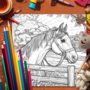 Paarden Kleurboek  Kleurboek Paardenillustraties  Creatief Kleurboek Paarden  Paarden Kleurplaten  Kleurboek Met Paarden  Paarden Tekeningen  Kleurboek Paardenliefhebbers  Magical Horses - 20x2