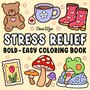 Stress Relief Kleurboek - Coco Wyo Kleurboek - Bold & Easy - Kleurboek Volwassenen en Tieners - Simpele Eenvoudige Kleurplaten - Dieren, Landschap, Patronen Bloemen En Lieve Dingen - 52 Kleurplaten - 22x22cm - Incl. 1 alcoholmarker