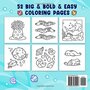 Ocean Scene Kleurboek - Coco Wyo Kleurboek - Bold & Easy - Kleurboek Volwassenen en Tieners - Zee Dieren En Zeeleven - Hygge Sea Life - Simpele Super Lieve Kleurplaten - 52 Kleurplaten - 22x22cm - Incl. 1 alcoholmarker
