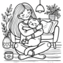 Meidendingen Kleurboek - Kleurboek Volwassenen en Tieners - Dagelijkse Activiteiten Voor Meiden En Vrouwen - Eenvoudige Ontwerpen - 40 Bold & Easy Kleurplaten - Girl Moments - 22x22cm - Incl. 1 alcoholmarker