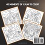 Moments Of Calm Kleurboek - Simpele Cute Cozy Kleurplaten - Kleurboek Volwassen En Tieners - Relaxed Hygge Kleurplaten - Meiden Chill Momenten - 21,6x21,6cm - 40 Tekeningen - Incl. 1 Alcoholmarker