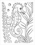 Oceaan Kleurboek Kinderen  - Peuters Kleuters Kinderen - Kleurboek 4 Tot 8 Jaar - Vissen Onderwater Zee Dieren - Eenvoudige Grote Kindvriendelijke Plaatjes - 21,6x27,9cm - 50 Kleurplaten - Incl. Waskrijtje