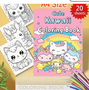 Kawaii Kleurboek - Schattige Tekeningen Kleurboek - Bold & Easy - Kleurboek Volwassenen Kinderen Tieners - Lieve Kleurplaten Kawaii Stijl - A4 - Incl. 1 Waskrijtjes