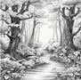 Kleurboek Betoverd Bos - Kleurboek Bosplaatjes En Bospaadjes - Kleurboek Natuur - Bos Kleurboek - Relax Kleurboek Bos - Enkelzijdige Kleurplaten - Fantasie Kleurplaten - 20x29cm - 22 Tekeningen