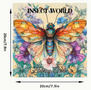 Kleurboek Insectenwereld - Vlinders Libelle Bijen - Kleurboek Volwassenen En Tieners - Natuur Kleurplaten - Insecten Illustraties - 20x20cm - 28 Unieke Ontwerpen