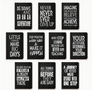 Mini Notitieboekjes Met Quote - Zwarte Notitieboekjes - Inspirerende Quotes - Zaknotitieboekjes - Zwart Met Witte Letters - 12,5cmx8cm - 10 Stuks