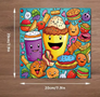 Happy Food Kleurboek - Kleurboek Eten - Vrolijke Voedseltekeningen - Eten Kleurplaten - Voedsel illustraties - Speels Kleurboek Eten - 20x20cm - 22 Tekeningen