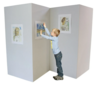 Presentatiewanden - Vouwbaar Displaysysteem - Stevig Karton - Lichtgewicht & Stabiel - Ideaal Voor Beurzen, Kantoren & Presentaties - 4 Panelen - 190x360 cm - Dikte 4 mm - 3 Stuks