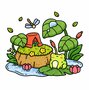 Garden Corners Kleurboek - Tuin Kleurboek - Kleurboek Volwassenen En Tieners - Tuinhoekjes Kleuren - Natuur Illustraties - 40 Tuinplaatjes - Knusse Kleurplaten - 21,5 x 21,5 cm - Incl. 1 Alcoholmarker