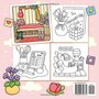 Cozy Girl Homebody Kleurboek - Knusse Kleurplaten - Kleurboek Volwassenen en Tieners - Simpele Lieve Kleurplaten - SchattigÊKleurboekÊ- 40 Bold & Easy Kleurplaten -Ê21,5 x 21,5 cm - Incl. 1 Alcoholmar