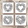 Hartjes kleurboek - Kleurboek Volwassenen En Tieners - Luxe kleurpapier - Mandala en hart patronen - 30 Unieke Kleurpagina's Met Prachtige Hartvormige En Sierlijke Patronen - 100gsm - 21x21cm
