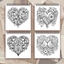 Hartjes kleurboek - Kleurboek Volwassenen En Tieners - Luxe kleurpapier - Mandala en hart patronen - 30 Unieke Kleurpagina's Met Prachtige Hartvormige En Sierlijke Patronen - 100gsm - 21x21cm