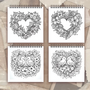 Hartjes kleurboek - Kleurboek Volwassenen En Tieners - Luxe kleurpapier - Mandala en hart patronen - 30 Unieke Kleurpagina's Met Prachtige Hartvormige En Sierlijke Patronen - 100gsm - 21x21cm