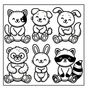 Lieve Dierenvriendjes Kleurboek - Fuzzy Friends Kleurboek - Schattige Dieren Kleurboek - Relax Kleurboek Volwassenen En Tieners - Hygge Friends - 50 Kleurplaten - 21,59 x 21,59 cm - Incl. 1 Alcoholmarker