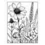 Bloemen Kleurboek - Bloemen Kleurplaten - Volwassenen En Kinderen Bloemboeketten - Kleurboek Natuur Wilde Bloemen - 21,59 x 21,59 cm - 40 Kleurplaten