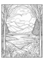Kleurboek Glas In Lood Natuur - Glas In Lood Kleurplaten Landschappen - Stained Glass - Kleurboek Landschap En Natuur Volwassenen En Tieners - A4 - 40 Kleurplaten In Mozaek Stijl