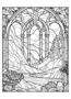 Kleurboek Glas In Lood Natuur - Glas In Lood Kleurplaten Landschappen - Stained Glass - Kleurboek Landschap En Natuur Volwassenen En Tieners - A4 - 40 Kleurplaten In Mozaek Stijl