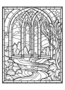 Kleurboek Glas In Lood Natuur - Glas In Lood Kleurplaten Landschappen - Stained Glass - Kleurboek Landschap En Natuur Volwassenen En Tieners - A4 - 40 Kleurplaten In Mozaek Stijl