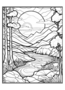 Kleurboek Glas In Lood Natuur - Glas In Lood Kleurplaten Landschappen - Stained Glass - Kleurboek Landschap En Natuur Volwassenen En Tieners - A4 - 40 Kleurplaten In Mozaek Stijl