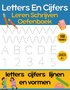 Letters En Cijfers Leren Schrijven Oefenboek - Kinderen Beginners Preschool Werkboek Voor overtrekken - 100 Pagina's - Incl. Krijtje