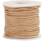 Leerkoord - Naturel Leren Koord - Hobbykoord Van Leer - Leather Cord - Draad Voor Sieraden Maken - Macramé Koord - Naturel - Dikte 1mm - Lengte 10m - 1 Rol