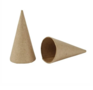 Papier-maché Kegels - Kegelvormige Figuren - Bruine Kartonnen Kegels - Kegelvorm - Puntvorm Voor Decoratie, Knutselen En Versieren - Kerstboom Vorm - Hoogte: 8cm - Ø4cm - Set Van 10 Stuks