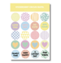 Studio Ins & Outs - Stickervel Cirkels Pastel 2.0 - Pastel Stickers - Tekst & Hartjes & Patronen - Pastelkleuren - 20 Stickers