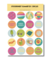 Studio Ins & Outs - Stickervel Cirkels Summer’25 - Ronde Zomerstickers - Cirkelstickers - 20 Zomer Illustraties