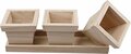 Bloempot - Houten Bloempot Set - Elegante Smalle Bloempotten - Langwerpige Terraspotten - Houten Sierpotten Op Schaal - 9x9x9 cm - 3 Stuks